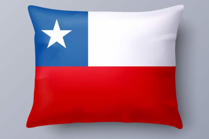 チリ国旗柄の枕のイラスト