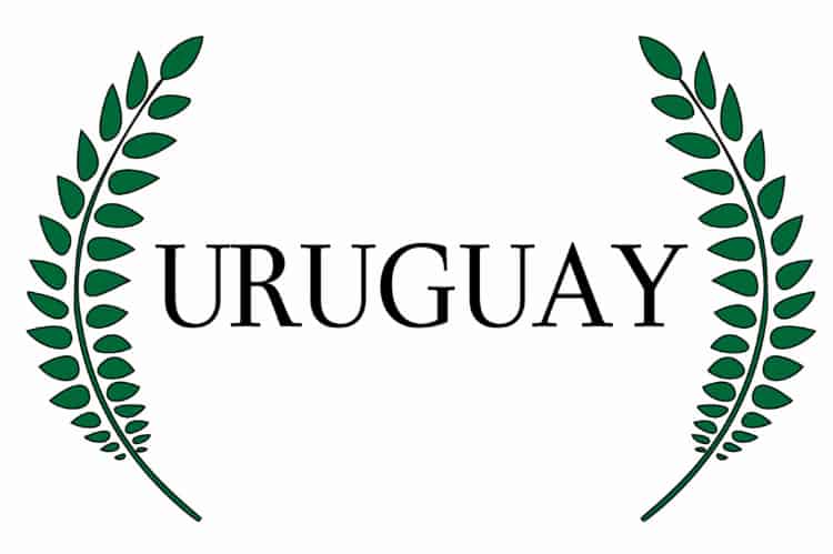 Uruguayの文字と葉の絵
