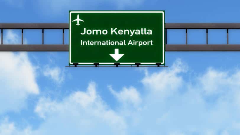 ジョモ・ケニヤッタ国際空港の看板
