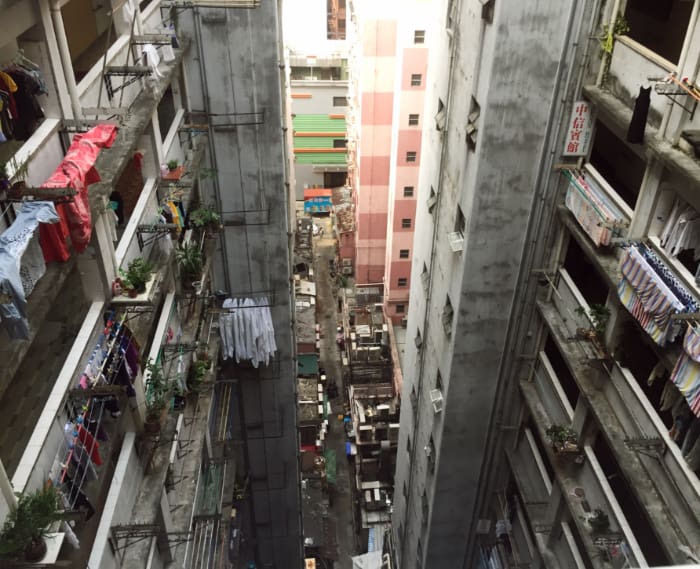 香港の古いビルディング