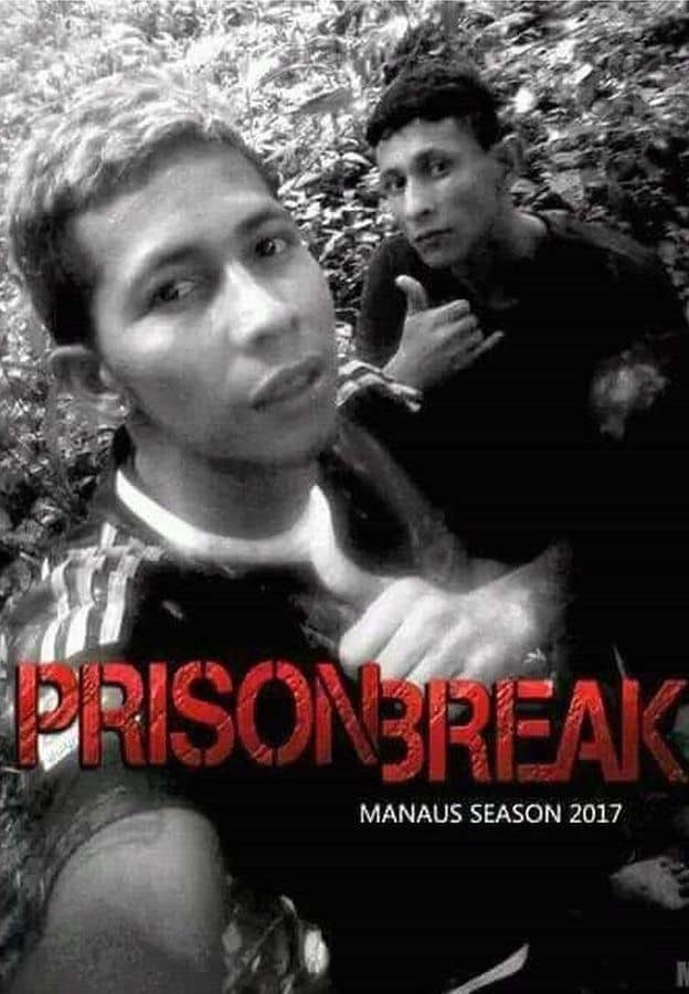 プリズンブレイクのタイトルと脱走した囚人の写真を合成した画像
