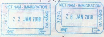 ベトナムの入国出国スタンプ写真