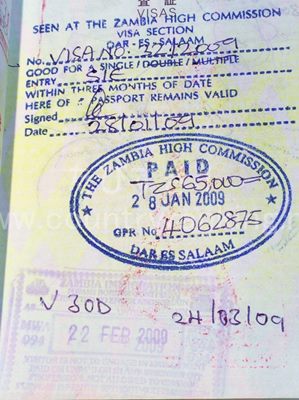 ザンビアのビザ写真